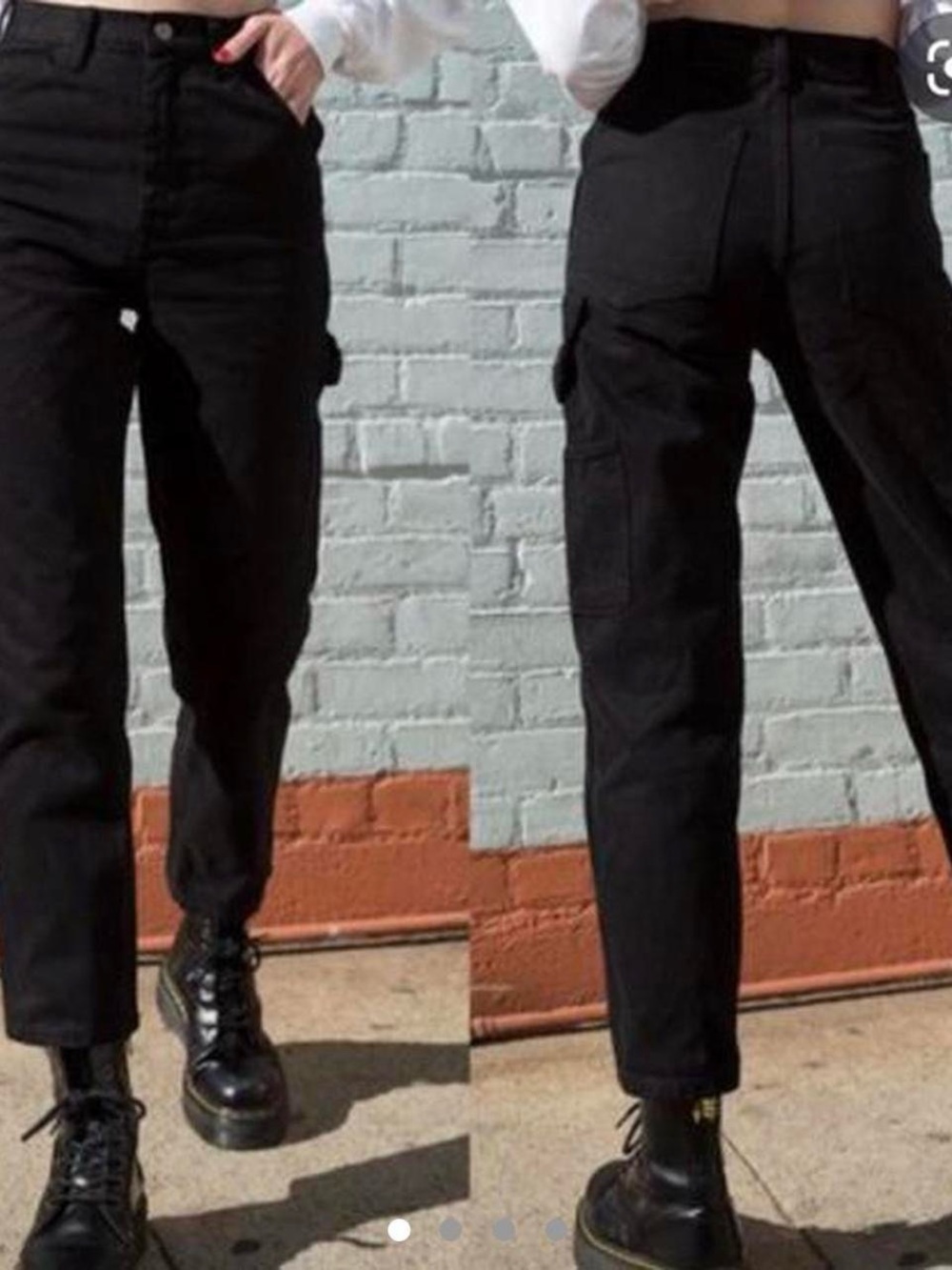 Brandy Melville Black Straight-Leg Cargo Pants